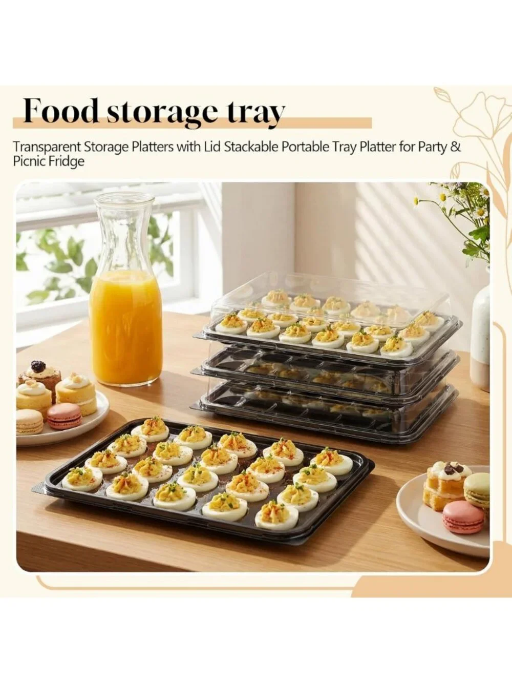 Extra Large Deviled Egg Containers with Lids - 10 Pack, Food Safe & BPA-Free